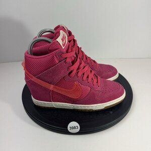 Nike Dunk Sky Hi Womens Size 6 Pink Wedge Sneakers 579763-600